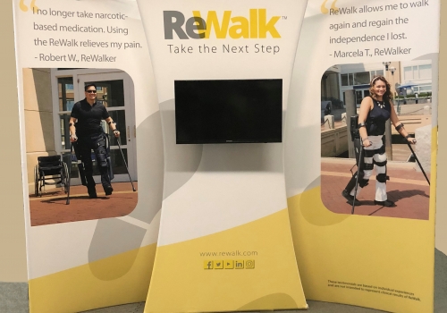 ReWalk portable trade show display with monitor and LED lights