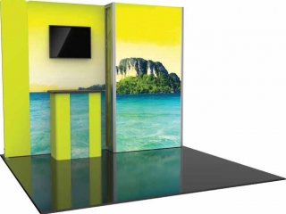 Vector Frame 10' x 10' inline exhibit with backlit fabric panel